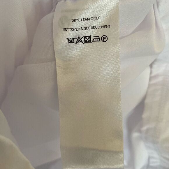 Anthropologie Maeve White Asymmetrical Neck Ruched Bodycon Dress NWT Size Medium - Picture 5 of 6